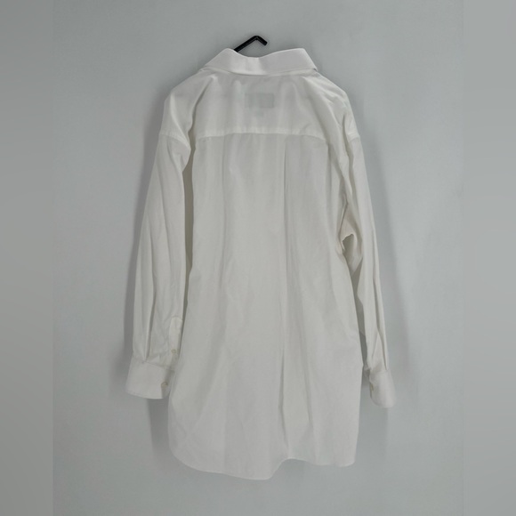 David Donahue Trim Fit Non Iron Superfine Twill White Dress Shirt 17.5 32/33 - Picture 6 of 7